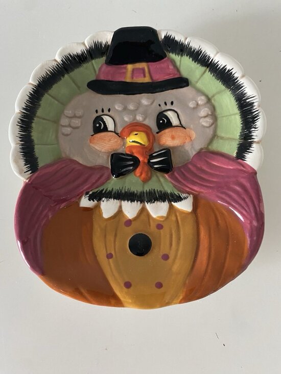Johanna Parker Other - Johanna Parker Fall Thanksgiving Turkey Pilgrim Hat Ceramic Spoon Rest NEW